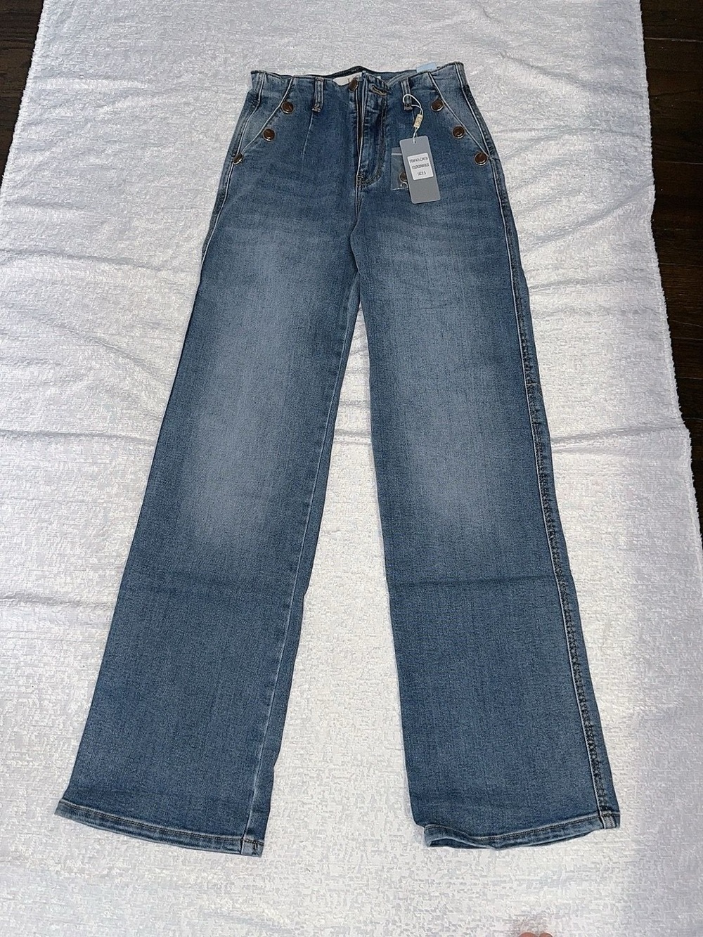 High-Waist Wide Leg Women’s Jeans - Blue super stretch
